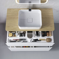 Тумба под раковину Raval Morelle 100 подвесная Mrl.01.100/P/W-O/RL белая/охра — 2