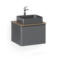 Тумба под раковину Raval Morelle 60 подвесная Mrl.01.60/P/A-T/RL антрацит/трюфель — 1