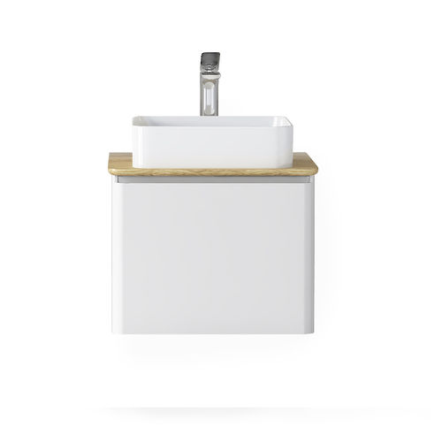 Тумба под раковину Raval Morelle 60 подвесная Mrl.01.60/P/W-O/RL белая/охра