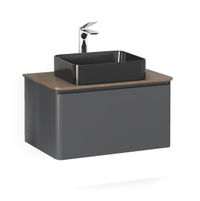 Тумба под раковину Raval Morelle 80 подвесная Mrl.01.80/P/A-T/RL антрацит/трюфель — 1