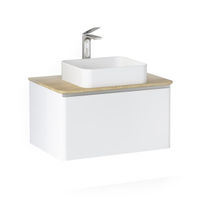 Тумба под раковину Raval Morelle 80 подвесная Mrl.01.80/P/W-O/RL белая/охра — 1