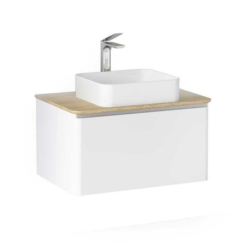 Тумба под раковину Raval Morelle 80 подвесная Mrl.01.80/P/W-O/RL белая/охра