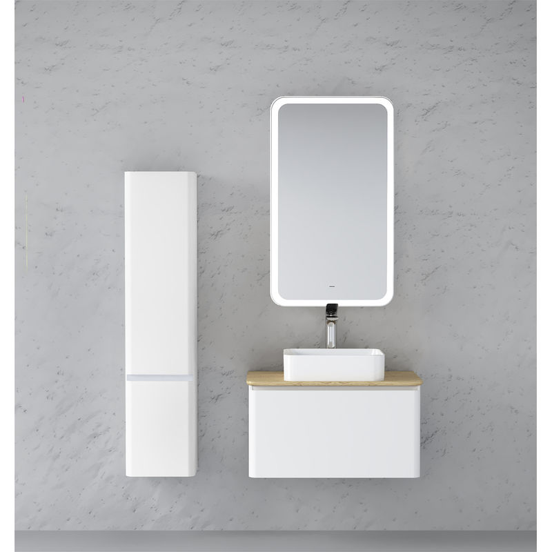 Тумба под раковину Raval Morelle 80 подвесная Mrl.01.80/P/W-O/RL белая/охра