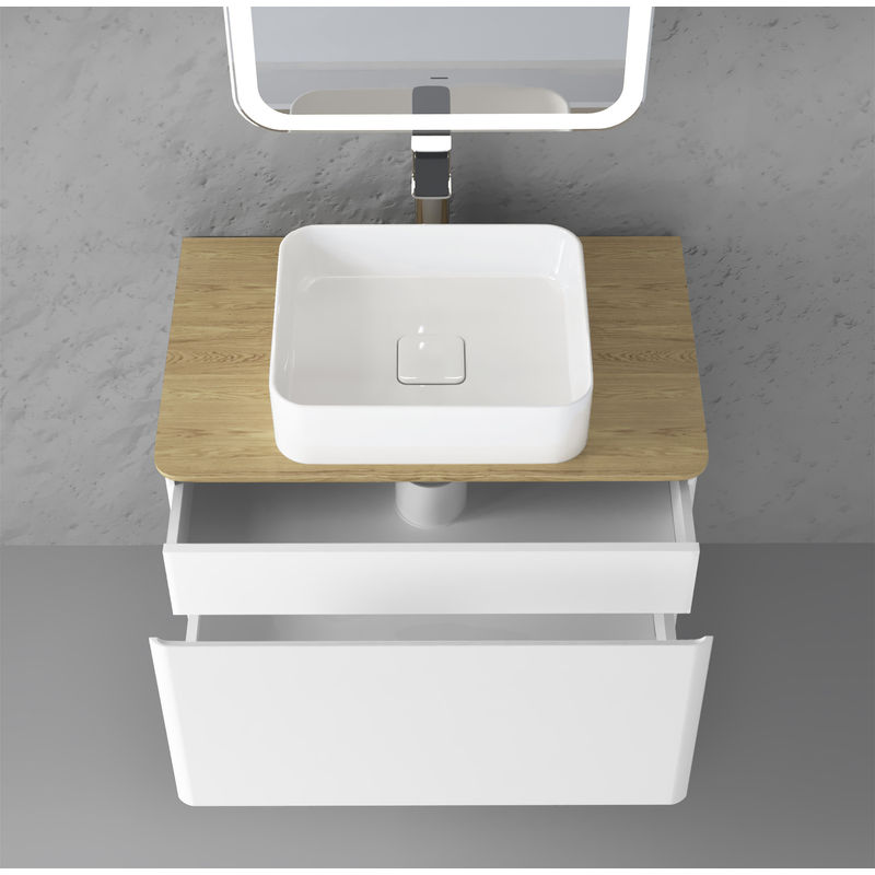 Тумба под раковину Raval Morelle 80 подвесная Mrl.01.80/P/W-O/RL белая/охра