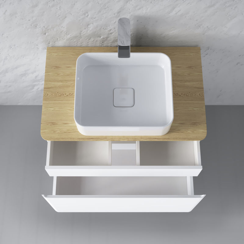 Тумба под раковину Raval Morelle 80 подвесная Mrl.01.80/P/W-O/RL белая/охра