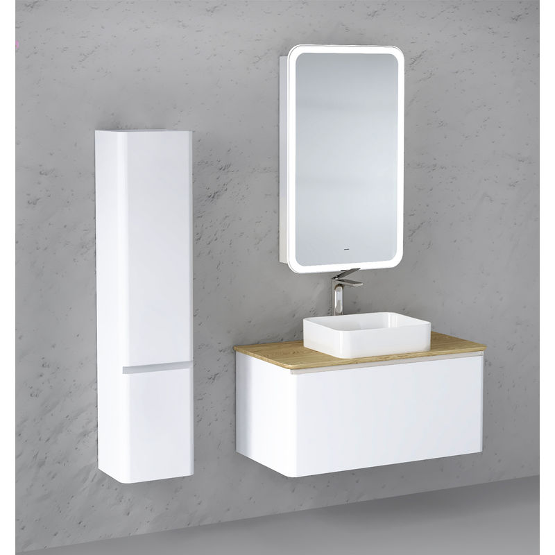 Шкаф с зеркалом для ванной Raval Morelle 60 Mrl.03.60/W/RL с подсветкой