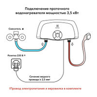 Водонагреватель проточный Electrolux SMARTFIX 2.0 TS (3,5 kW) - кран+душ — 9