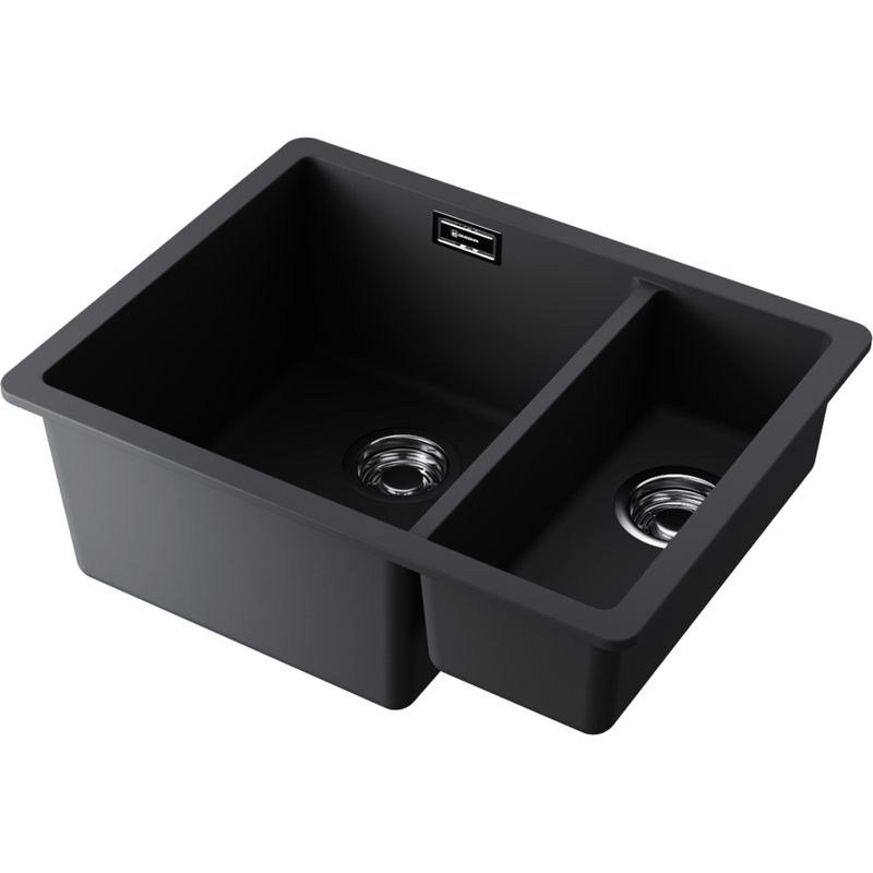 Кухонная мойка из искусственного камня Omoikiri Kata 55-2-U-BL 4993389 (artgranit/черный)