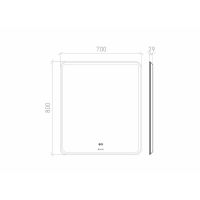 Зеркало Laparet Optimum 70х80 влагостойкое, подсветка, диммер и антизапотевание — 3