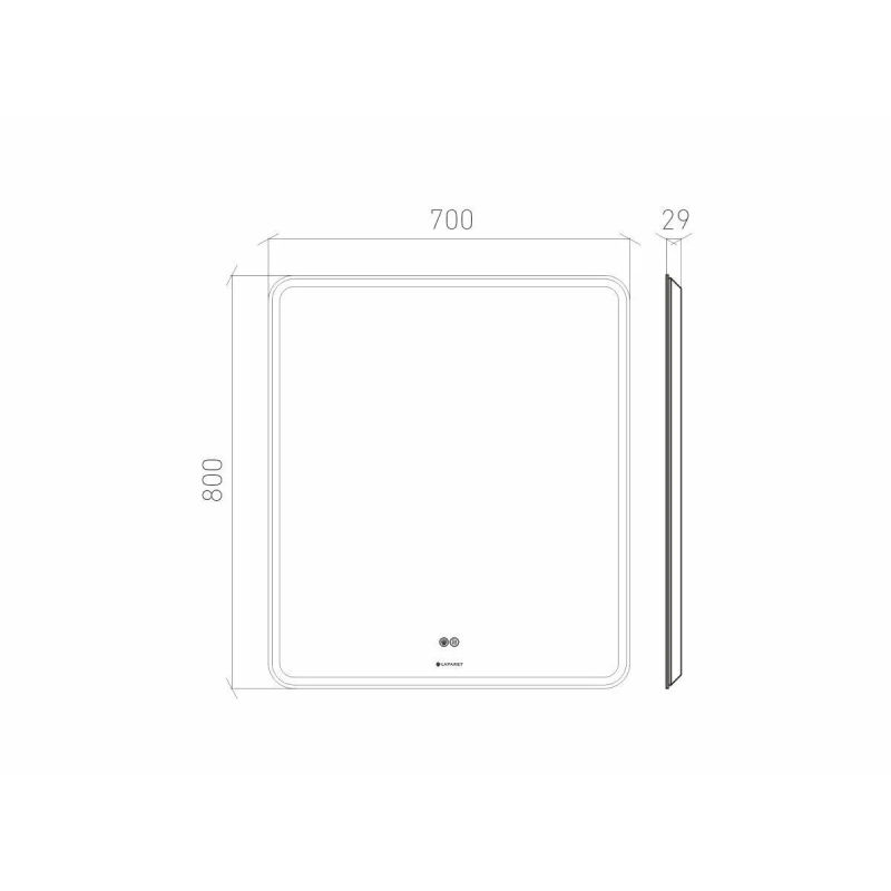 Зеркало Laparet Optimum 70х80 влагостойкое, подсветка, диммер и антизапотевание
