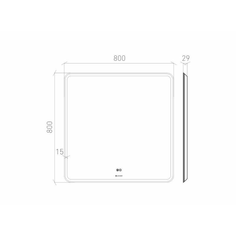 Зеркало Laparet Optimum 80х80 влагостойкое, подсветка, диммер и антизапотевание