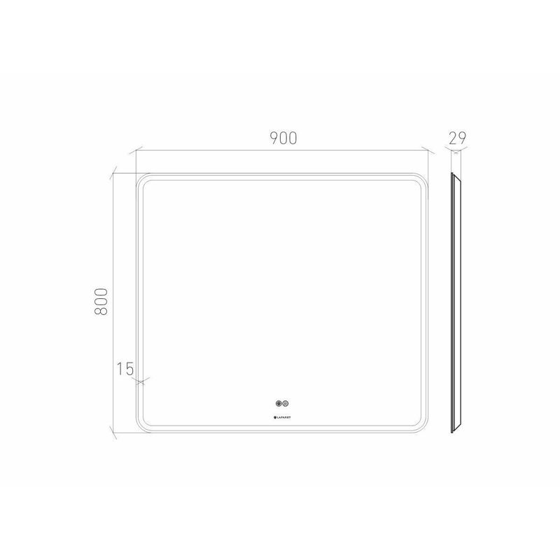 Зеркало Laparet Optimum 90х80 влагостойкое, подсветка, диммер и антизапотевание