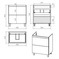 Тумба под раковину Misty Атлантик 70 напольная с 2 ящ. П-Атл-01070-0112Я — 4