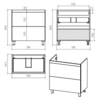 Тумба под раковину Misty Атлантик 80 напольная с 2 ящ. П-Атл-01080-0112Я — 4