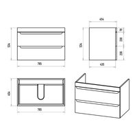 Тумба под раковину Misty Бриз 80 подвесная 2 ящ. / П-Бри-09080-012Я белая матовая эмаль — 6