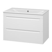 Тумба под раковину Misty Бриз 80 подвесная 2 ящ. / П-Бри-09080-012Я белая матовая эмаль — 1