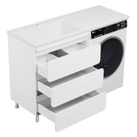 Тумба под раковину Misty Чегет 70 напольная 3 ящ. под стиральную машину / П-Чег-01070-01Н3Я белая — 5