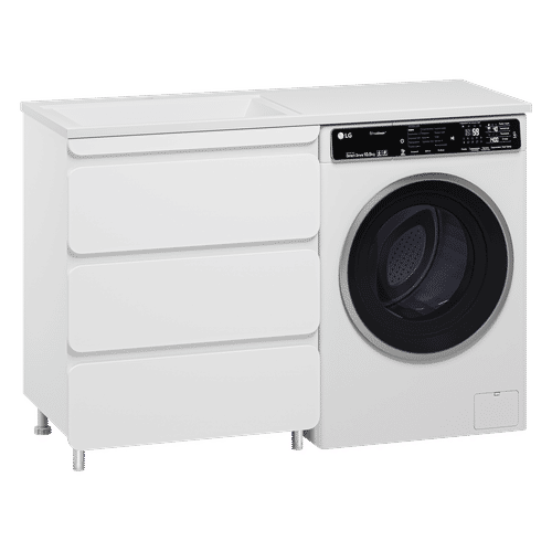 Тумба под раковину Misty Чегет 70 напольная 3 ящ. под стиральную машину / П-Чег-01070-01Н3Я белая