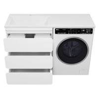 Тумба под раковину Misty Чегет 70 напольная 3 ящ. под стиральную машину / П-Чег-01070-01Н3Я белая — 8