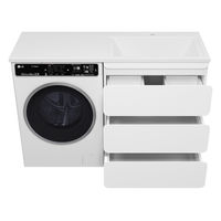 Тумба под раковину Misty Чегет 70 напольная 3 ящ. под стиральную машину / П-Чег-01070-01Н3Я белая — 7