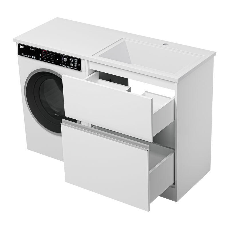 Тумба под раковину Misty Ингрид 70 под стиральную машину напольная / П-Инг01070-012Я белая