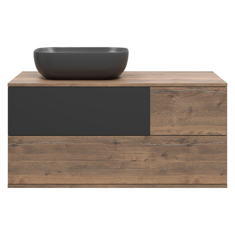 Тумба под раковину Misty Коломбо 100 подвесная 2 ящ. лев. П-Кол-01100-074ПЛ