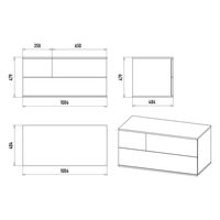 Тумба под раковину Misty Коломбо 100 подвесная 2 ящ. прав. П-Кол-01100-074ПП — 8