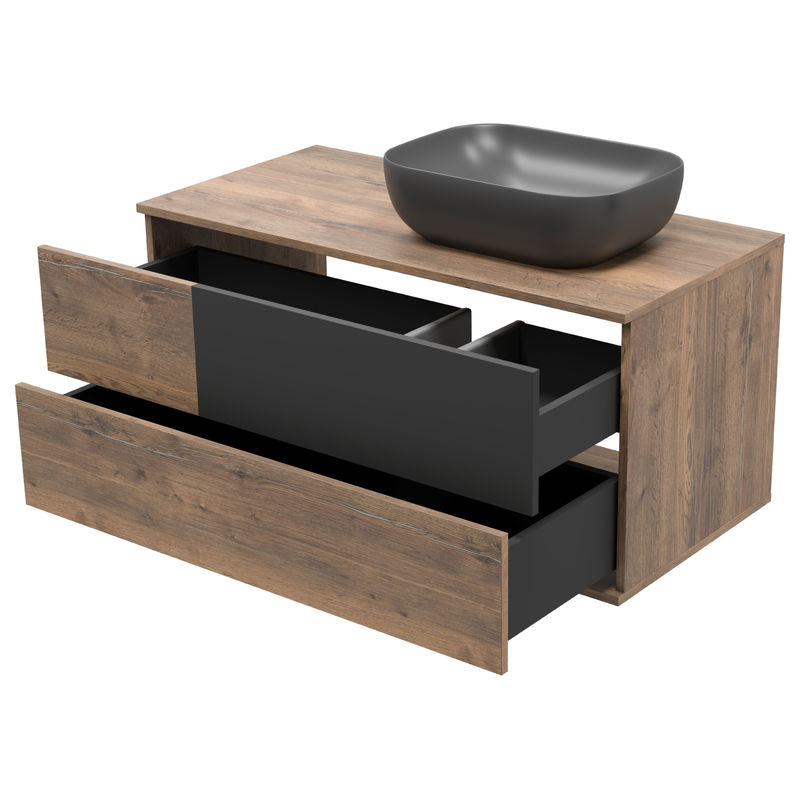 Тумба под раковину Misty Коломбо 100 подвесная 2 ящ. прав. П-Кол-01100-074ПП