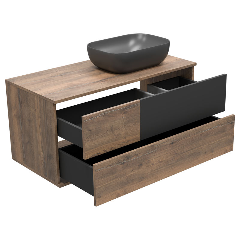 Тумба под раковину Misty Коломбо 100 подвесная 2 ящ. прав. П-Кол-01100-074ПП