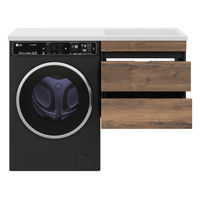 Тумба под раковину Misty Коломбо 60 подвесная под стиральную машину 2 ящ./ П-Кол06060-011П2Я черный/темное дерево — 4