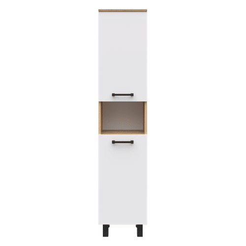 Шкаф-пенал для ванной Misty Крафт 35 универсальный 2 дв. с нишей / П-Кра-05035-01Пр