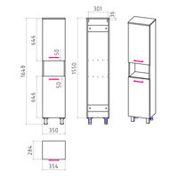 Шкаф-пенал для ванной Misty Крафт 35 универсальный 2 дв. с нишей / П-Кра-05035-01Пр — 9