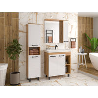 Шкаф-пенал для ванной Misty Крафт 35 универсальный 2 дв. с нишей / П-Кра-05035-01Пр — 3