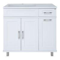 Тумба под раковину Misty Купер 90 напольная с Б/К левая / П-Куп01090-012БкЛ белая — 1