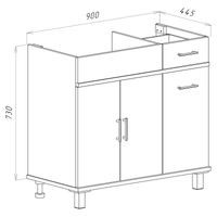 Тумба под раковину Misty Купер 90 напольная с Б/К левая / П-Куп01090-012БкЛ белая — 5