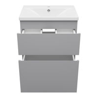 Тумба под раковину Misty Лаки 60 напольная с 2 ящ. / П-Лак-01060-5012Я светло-серая матовая эмаль — 3