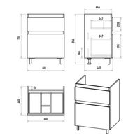 Тумба под раковину Misty Лаки 60 напольная с 2 ящ. / П-Лак-01060-5012Я светло-серая матовая эмаль — 7