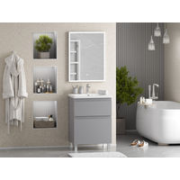 Тумба под раковину Misty Лаки 60 напольная с 2 ящ. / П-Лак-01060-5012Я светло-серая матовая эмаль — 6