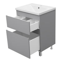 Тумба под раковину Misty Лаки 60 напольная с 2 ящ. / П-Лак-01060-5012Я светло-серая матовая эмаль — 4