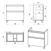 Тумба под раковину Misty Лаки 80 напольная с 2 ящ. / П-Лак-01080-0112Я белая эмаль — 7