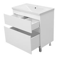 Тумба под раковину Misty Лаки 80 напольная с 2 ящ. / П-Лак-01080-0112Я белая эмаль — 4