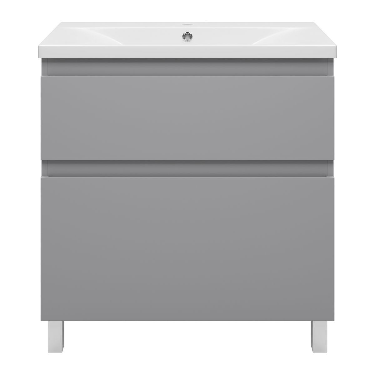 Лаки - 80 Тумба напольная  с 2 ящ., светло-серая матовая эмаль