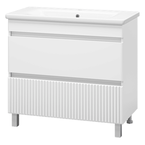 Тумба под раковину Misty Мира 90 напольная с 2 ящ. / П-Мир-01090-012Я белая эмаль