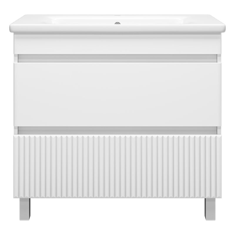 Тумба под раковину Misty Мира 90 напольная с 2 ящ. / П-Мир-01090-012Я белая эмаль