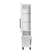 Шкаф-пенал для ванной Misty Модерн 35 с Б/К универсальный, левый / П-Мод05035-011Л белая матовая эмаль — 3