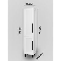 Шкаф-пенал для ванной Misty Модерн 35 с Б/К универсальный, левый / П-Мод05035-011Л белая матовая эмаль — 10