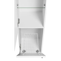 Шкаф-пенал для ванной Misty Модерн 35 с Б/К универсальный, левый / П-Мод05035-011Л белая матовая эмаль — 5