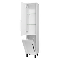 Шкаф-пенал для ванной Misty Модерн 35 с Б/К универсальный, левый / П-Мод05035-011Л белая матовая эмаль — 4