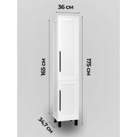 Шкаф-пенал для ванной Misty Модерн 35 с Б/К универсальный, правый / П-Мод05035-011П белая матовая эмаль — 10