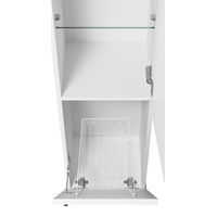 Шкаф-пенал для ванной Misty Модерн 35 с Б/К универсальный, правый / П-Мод05035-011П белая матовая эмаль — 5